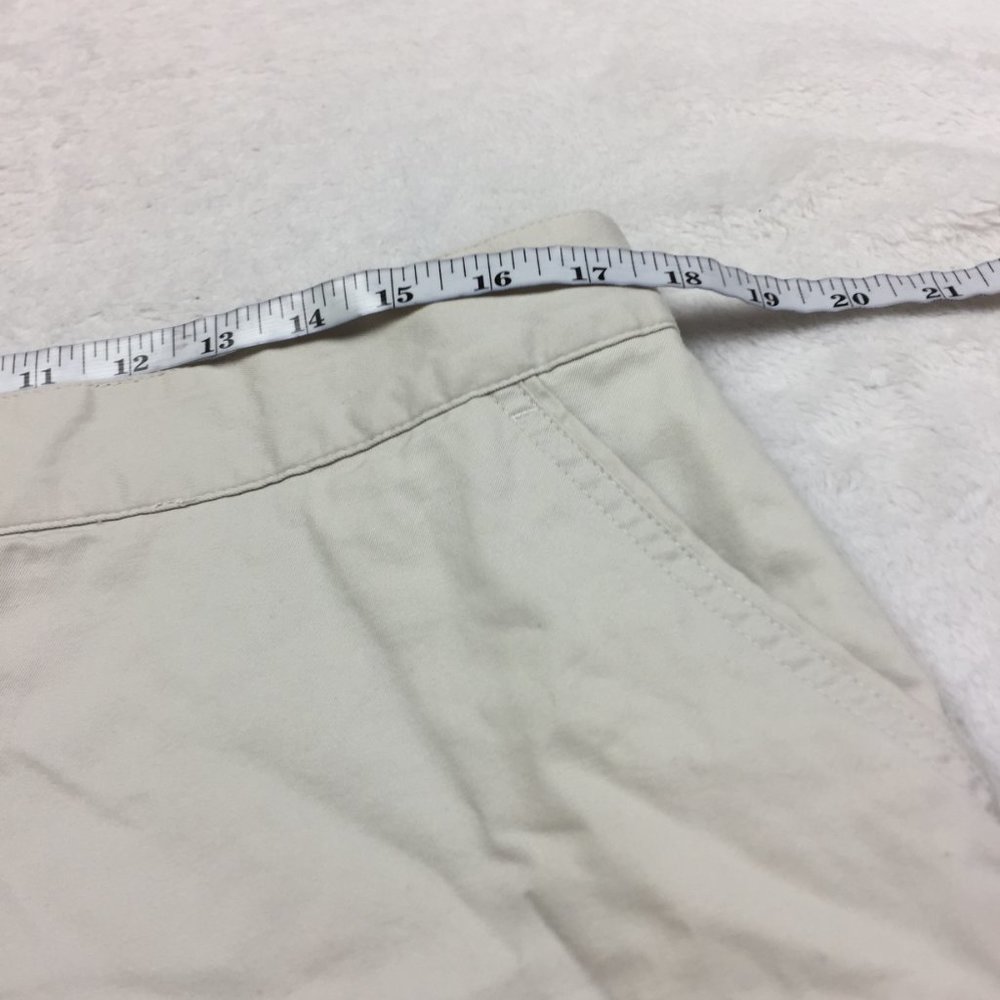 Land's End Chino Skort Skirt Size 14P Womans Petite Beige KHAKI Buttons Pockets - Picture 6 of 14